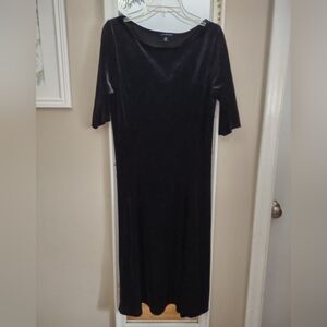 Lands End Black Velvet Dress
